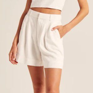 Abercrombie and Fitch 6 Inch Linen-Blend Tailored Shorts